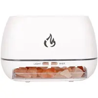 Jojomino Saltstensarom Luftfuktare Flamfärgad Ljus Nattljus Aromaterapi Eterisk Olja Diffuser AromaterapiSprayer B