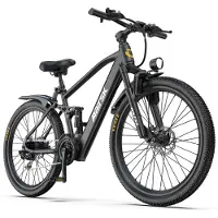 Aairsk 26 Elcykel för Vuxna, 250W Motor 36V 13Ah Batteri, 21-växlad E-Mountainbike NFC-upplåsning svart