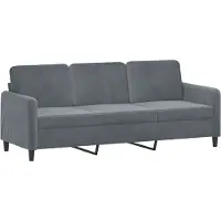 vidaXL 3-sitssoffa mörkgrå 180 cm sammet