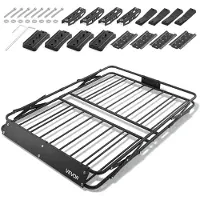 Vevor Takräckekorg, 1168 x 914 x 102 mm, Kraftig taktäckningskorg med hopfällbar design, 90,72 kg kapacitet, Väderbeständig, enkel att installera i bilens tak, Universal för SUV-lastbil