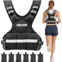 Vevor Justerbar viktväst, 4,7 kg Bekväm X-formad kroppsviktsväst med 6 viktpaket och reflexränder, för män kvinnor, träningsutrustning för styrketräning löpning jogging