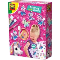 SES Creative enhörningstatueringar & glitter 14724 47242
