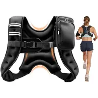 Vevor viktväst, 3,7 kg kroppsviktsväst för män och kvinnor, med reflekterande rand, justerbart spänne, träningsutrustning för styrketräning, löpning, jogging, fitness, muskeluppbyggnad, viktminskning