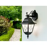 ELSTEAD Vägglampa utomhus Norfolk, Svart, Metall, Utomhusvägglampa