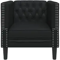vidaXL Chesterfield fåtölj svart konstläder, soffstol, enkelsoffa, badfåtölj, fåtölj, soffa, 372652