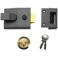 Yale lås 89DMGPB dödlås och nattlås DMG mässingscylinder 60 mm backset (boxad)