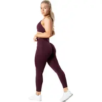 Relode Aura Seamless Scrunch Tights - Fig Red - XXS / Petite