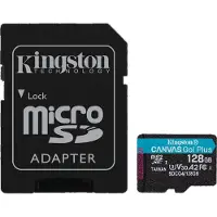 Kingston Canvas Go! Plus - Flash-minneskort (microSDXC till SD-adapter inkluderad) - 128 GB - A2 / Video Class V30 / UHS-I U3 / Class10 - mikroSDXC UHS-I