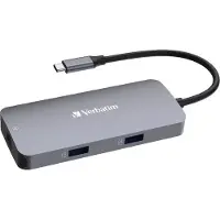 Verbatim CMH-05, USB Type-C, HDMI, RJ-45, USB 3.2 Gen 1 (3.1 Gen 1) Type-C, USB Type-C, 5000 Mbit/s, 60 Hz, Silver, Akrylnitrilbutadienstyren, Aluminium