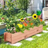24hShop Blomlåda i trä 91x18x15cm – planteringslåda / blomsterlåda / odlingslåda