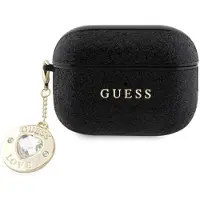 GUESS GUAP2PGEHCDK fodral för AirPods Pro 2 skydd - svart Fast glitterhjärta diamantberlock