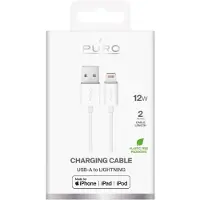 Puro TPE 12W USB-A - Lightning-kabel 2m - Vit