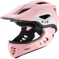 RockBros TT-32001 kaninbarnehjelm med avtagbar haKräm rosa stl. S (48-52)
