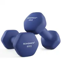 24hShop Hantlar 4kg 2-pack -blå / neoprenhantlar / sexkantiga vikter för styrketräning
