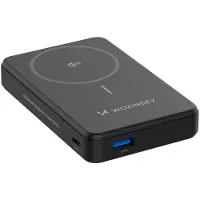 Wozinsky Powerbank 10000mAh med 22,5W snabbladdning, Qi2 trådlös laddning och inbyggt stativ