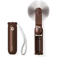 JISULIFE Life8 Plus bärbar USB-fläkt med powerbank 4500mAh och ficklampa - Brun
