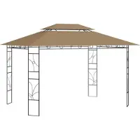 vidaXL Paviljong 4x3x2,7 m taupe 160 g/m²