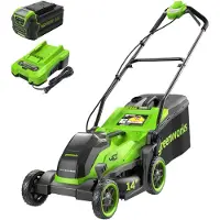 Greenworks Batteridriven gräsklippare MO40L411-01; 40 V; 36 cm; 1x4,0 Ah batt.