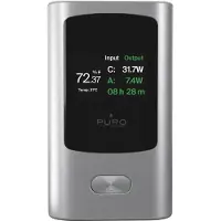 Puro 45W 10000mAh USB-A USB-C Power Bank med display - Grå