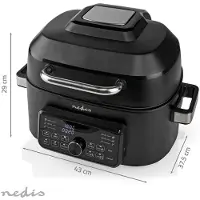 Nedis KAAFG600BK Fat Free Fryer Single 6 L Autonomous 1660 Watt Hot Air Fryer Black