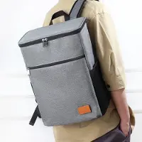 24hShop Kylryggsäck isolerad 28 cm / kylväska ryggsäck smal / lunchryggsäck / kylbag ryggsäck / matryggsäck - Grå