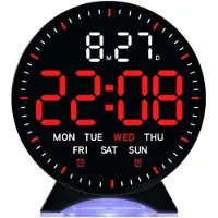 24hShop Digital väckarklocka med datum - Svart med röd LED