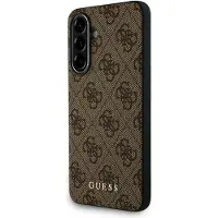 GUESS 4G Metallfodral med guldlogotyp för Samsung Galaxy A36 - Brun