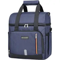 24hShop Kylväska 20L med flera fack / isolerad lunchväska stor / kylbag organiserad / matväska med bestickfack / kylväska 35 cm - Blå