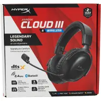 HyperX Cloud III trådlöst – gaming-headset (svart), Trådlös, Spela, 20 - 20000 hz, 340 g, Headset, Svart