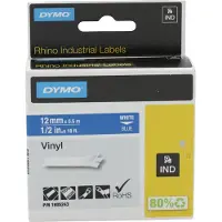 Dymo 1805243 | IND Rhino | vit text - blå tejp | 12mm (original)