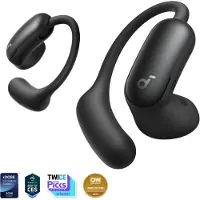 Anker Soundcore AeroFit 2 Pro - True wireless-hörlurar med mikrofon - öppet öra - montering över örat - Bluetooth - aktiv brusradering - mattsvart