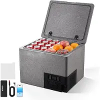 Vevor 12 voltskylskåp, 42,3 QT/40L bilkylskåp, bärbar ultralätt EPP-frys, app-styrd elektrisk kompressor, 12V/24V DC, -10℃ till 10℃, för lastbil, skåpbil, husbil, SUV, båt, resor, camping