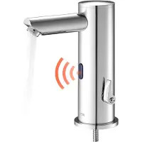 Vevor Beröringsfri badrumsblandare, automatisk rörelsesensor toalettblandare, handsfree justerbar kall varm vattenblandare med ett handtag batteridriven för 9,5 mm rör, borstad nickelsilver