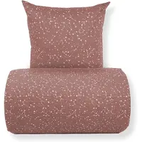 Borg Living Dubbelt påslakan 240x220 cm - 100% bomull - Zodiac peach - Vändbar med stjärnor