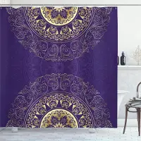 Chic Home Mandala Boho Duschdraperi Färgglatt Blommigt Badrumsdraperi för Hem Badkarsdekoration Vattentätt Polyestertyg med Krokar W90xH180cm