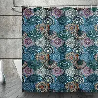 Chic Home Mandala Boho Duschdraperi Färgglatt Blommigt Badrumsdraperi för Hem Badkarsdekoration Vattentätt Polyestertyg med Krokar W120xH180cm