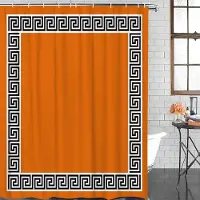Household supplies MH Orange Triangel Geometri Orange Vattentät Badrumsdekoration Duschdraperi Med Krok Badkarsdraperier Badrumstillbehör 200Wx180H CM