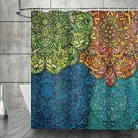 Chic Home Mandala Boho Duschdraperi Färgglatt Blommigt Badrumsdraperi för Hem Badkarsdekoration Vattentätt Polyestertyg med Krokar W200xH180cm