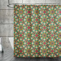 Chic Home Mandala Boho Duschdraperi Färgglatt Blommigt Badrumsdraperi för Hem Badkarsdekoration Vattentätt Polyestertyg med Krokar W150xH180cm