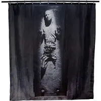 Chic Home Fabrik Han Solo i Karbonit Tyg Duschdraperi Mjuk Polyester Grå Badrumsgardin Set Tillbehör för Heminredning med Krokar W180xH200cm