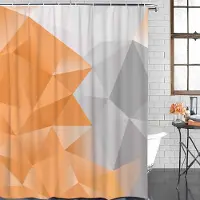 Household supplies MH Orange Triangel Geometri Orange Vattentät Badrumsdekoration Duschdraperi Med Krok Badkarsdraperier Badrumstillbehör 200Wx180H CM