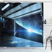 Chic Home Fabrik Han Solo i Karbonit Tyg Duschdraperi Mjuk Polyester Grå Badrumsgardin Set Tillbehör för Heminredning med Krokar W90xH180cm