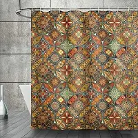 Chic Home Mandala Boho Duschdraperi Färgglatt Blommigt Badrumsdraperi för Hem Badkarsdekoration Vattentätt Polyestertyg med Krokar W150xH180cm