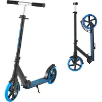 Vevor Sparkcykel för barn från 8 år, tonåringar och vuxna, 2-hjulig sparkcykel för småbarn med justerbart styre, brett halkfritt däck, hopfällbar lättviktsram för pojkar och flickor upp till 99,8 kg,