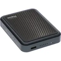 4smarts UltiMAG Lucid - Trådlös powerbank - koldioxid - Li-pol - 5000 mAh - 18 Watt - 3 A - PD, QC 3.0, AFC - på kabel: USB-C - svart, grå