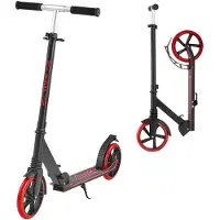 Vevor Sparkcykel för barn från 8 år, tonåringar och vuxna, 2-hjulig sparkcykel för småbarn med justerbart styre, brett halkfritt däck, hopfällbar, lättviktig för pojkar och flickor upp till 99,8 kg, s