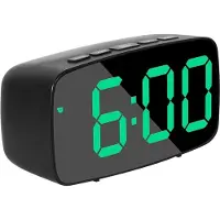 24.Se LED Väckarklocka Arc med gröna siffror - Svart