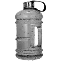 24hShop Sportflaska på 2,2L med handtag - Klar/Svart