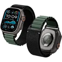Spigen Armband WBF1 Armband till Apple Klocka 44 / 45 / 46 / 49 mm - Svart och Grön