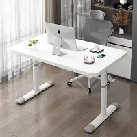24hShop Vitt Höj och Sänkbart Skrivbord 100cm